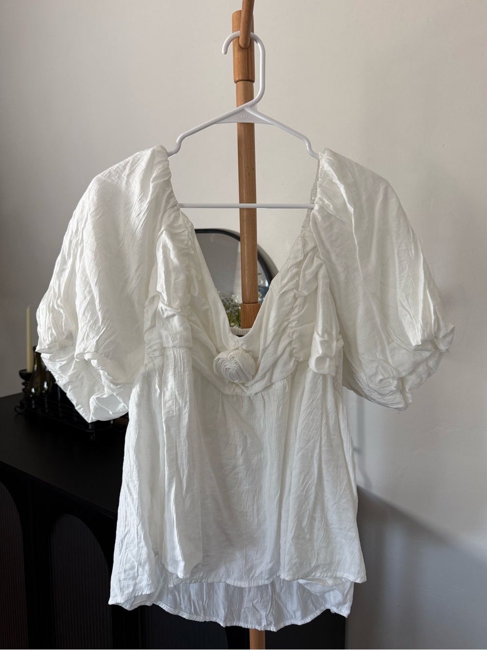 Arula White Puff Sleeve Blouse Women’s Plus Size 1X